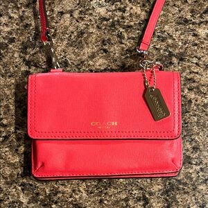 Coach Small Crossbody Wallet with Gold Tone Tag